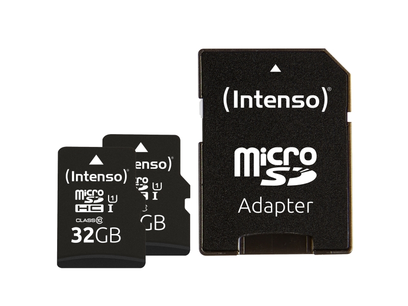 Intenso Doppelpack Microsdhc 32Gb Uhs-I Premium Inkl. Sd-Adapter - High Capacity Sd (Microsdhc), 32 Gb, Microsdhc, Klasse 10, Uhs-I, 90 Mb/S, Class 1