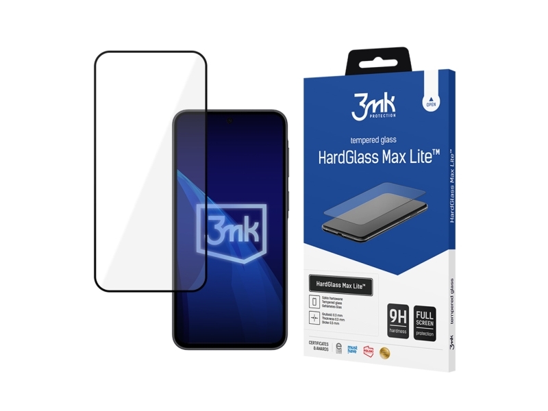3Mk Hardglass Max Lite Black Tempered Glass For Samsung Galaxy A37