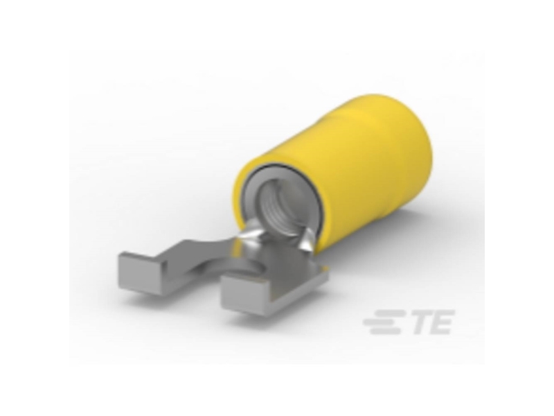 Gaffelkabelsko 2.70 Mm² 6 Mm² Hul-Dia.=4.3 Mm Delvist Isoleret Gul Te Connectivity 32510 1 Stk