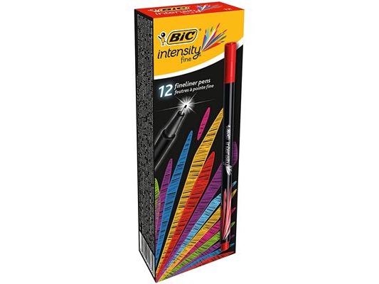 Bic Fineliner Intensity, Fein, 1 Farben, Rot, 0,4 Mm, Schwarz, Rot, 12 Stück(E)