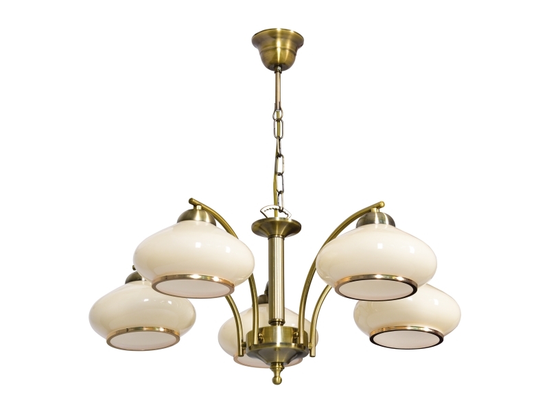 Activejet Klassisk Loft Lysekrone Vedhæng Lampe Rita Patina 5Xe27 Til Stuen, 5 Pære(R ), E27, Ip20, Beige