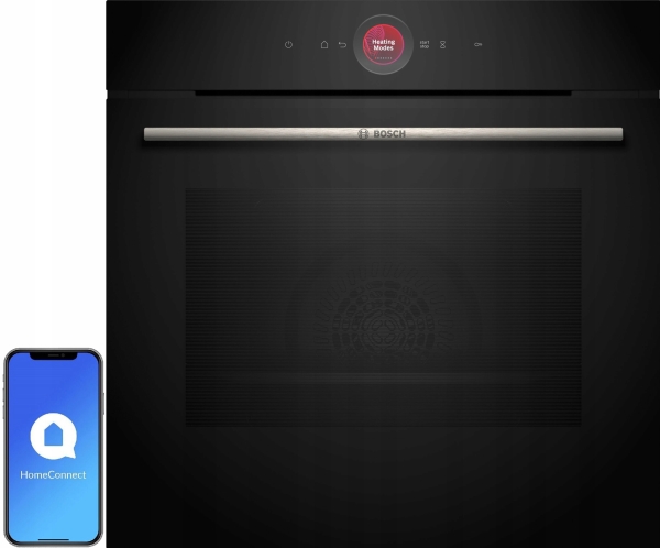 Bosch Hbg7242bb1 Series 8 Built In Electric Oven Black 71 L Smart Home Connect Air Fry 3D Hot Air Grill Thermoprobe Soft Close A+