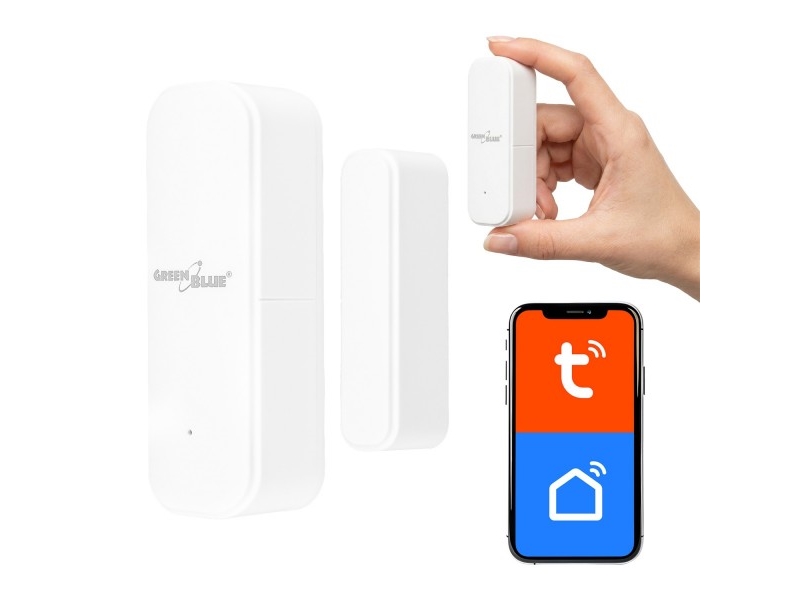 Greenblue Gb479 W Tür- Und Fenstersensor, Drahtloser Wifi Reed-Kontakt, Android/Ios Kompatibel, 3,0V Dc, Lr03x2