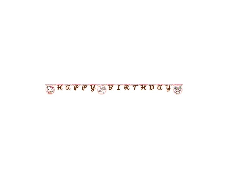 Hello Kitty Kuromi Happy Birthday Banner, 2 M