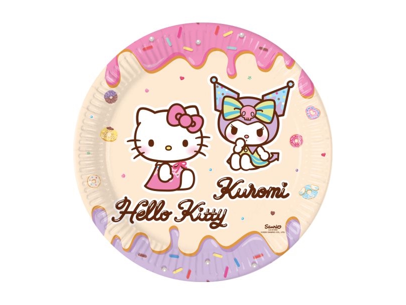 Hello Kitty Kuromi Pappteller, 8 Stück