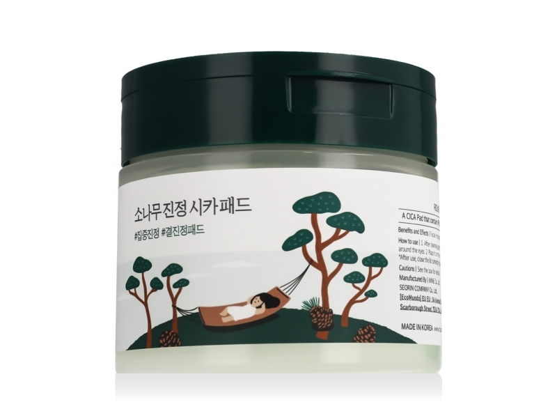 Round Lab Pine Calming Cica Pad Unscented Exfoliating And Toning Pads For All Skin Types 50 Sheets