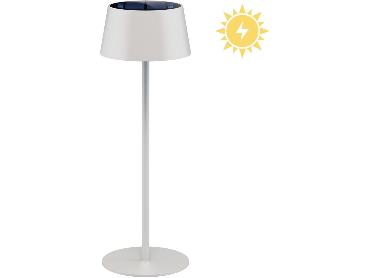 Goobay Trådlös LED-bordslampa med solcell, vit med touchkontroll, 150 lm, varmvit (3000 K), steglöst dimbar