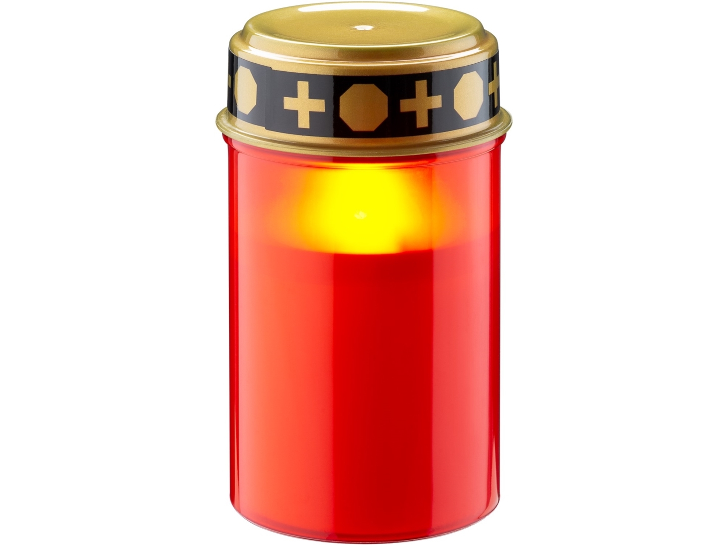 No Name LED Grave Candle with Timer, red