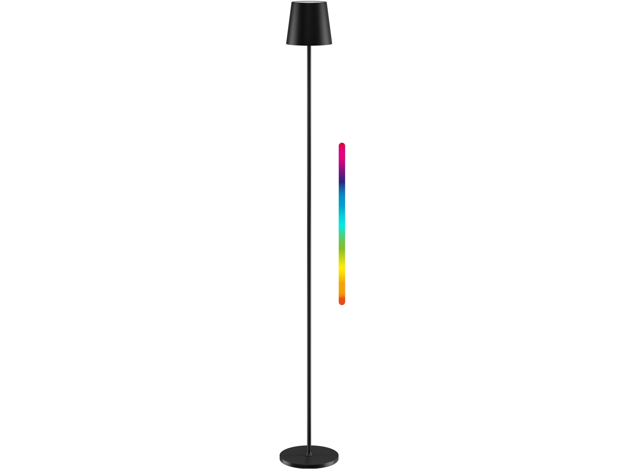 Goobay Trådløs LED Gulvlampe - Størrelse XL, 122cm, RGBW - Sort