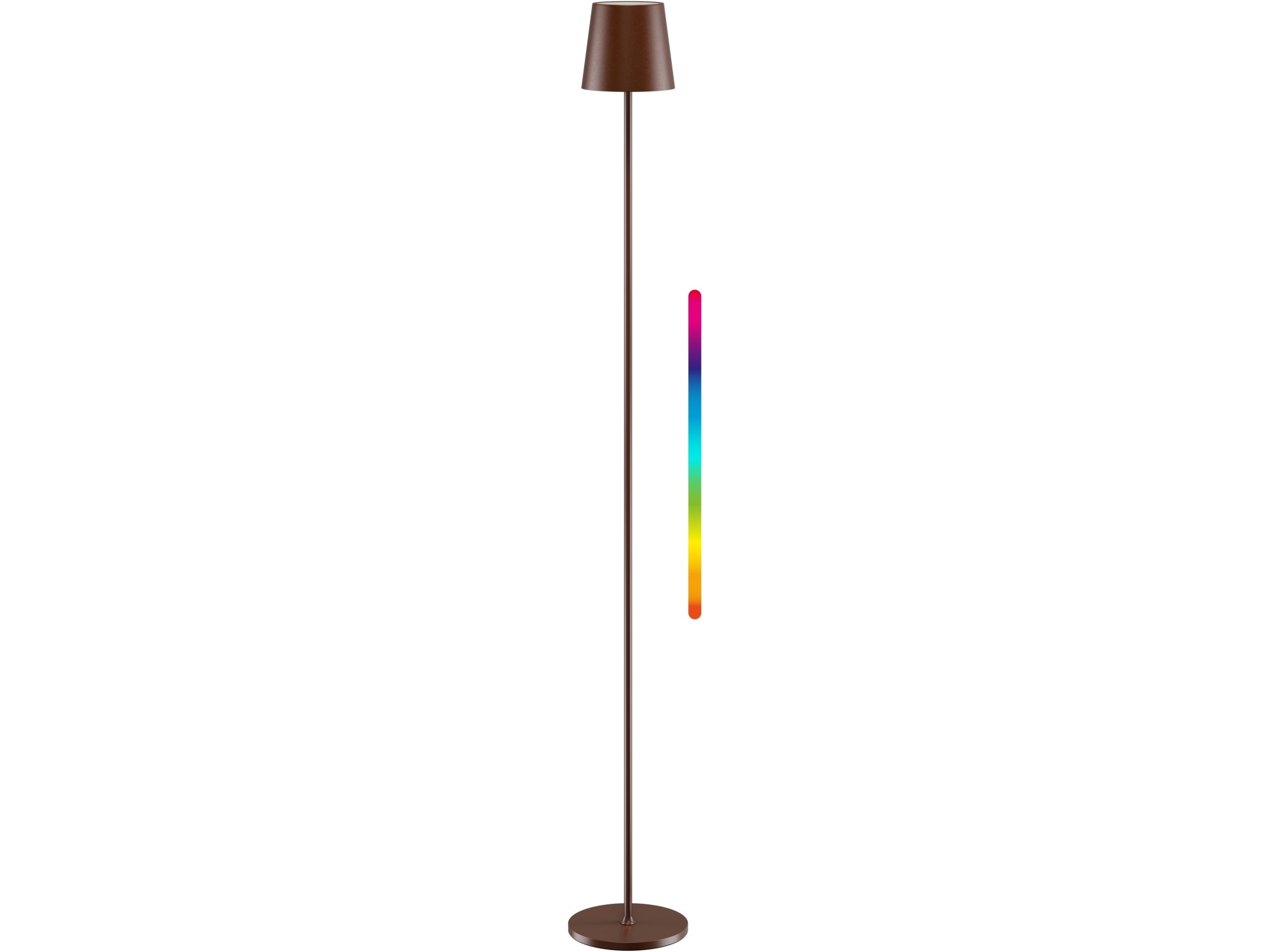 Trådlös LED-golvlampa, storlek XL, 122 cm, RGBW, kopparfärgad