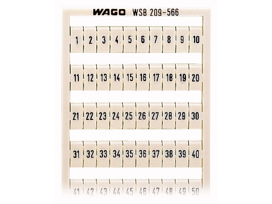 Wago 209-566, Anschlussblockmarker, Weiß, 5 Mm, 7,8 G