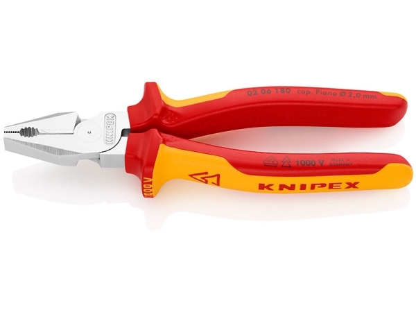Knipex 02 06 180, 1,15 Cm, 63 Hrc, Rot, Gelb, 56 Mm, 180 Mm, 20 Mm