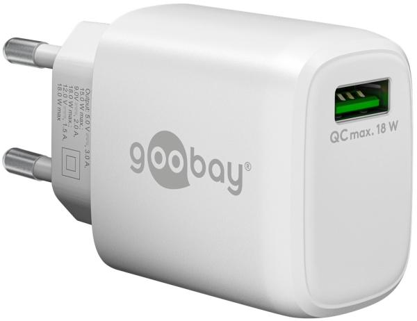 Goobay hurtig USB-oplader QC 3.0 (18 W), hvid