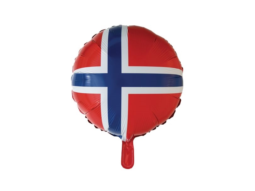 Folienballon Mit Norwegischer Flagge, 46 Cm