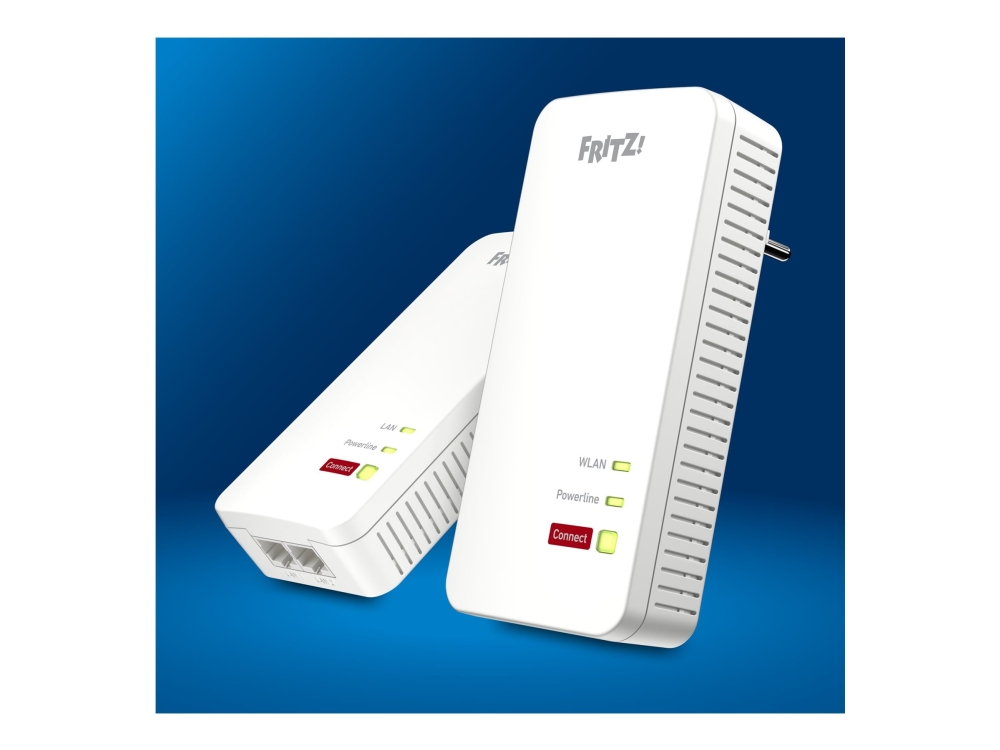 Fritz!Powerline 1240 Ax - Wi-Fi Set - Powerline-Adaptersæt 2-Port Switch - 1Gbe, Homeplug Av (Hpav) 2,4 Ghz - Kan Sluttes Til Vægstik