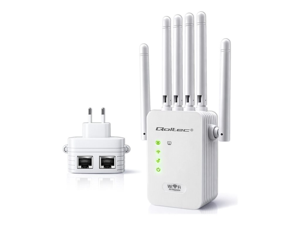 Qoltec - Wifi-Rækkeviddeforlænger - Wi-Fi - 2.4 Ghz - Kan Sættes I Væggen