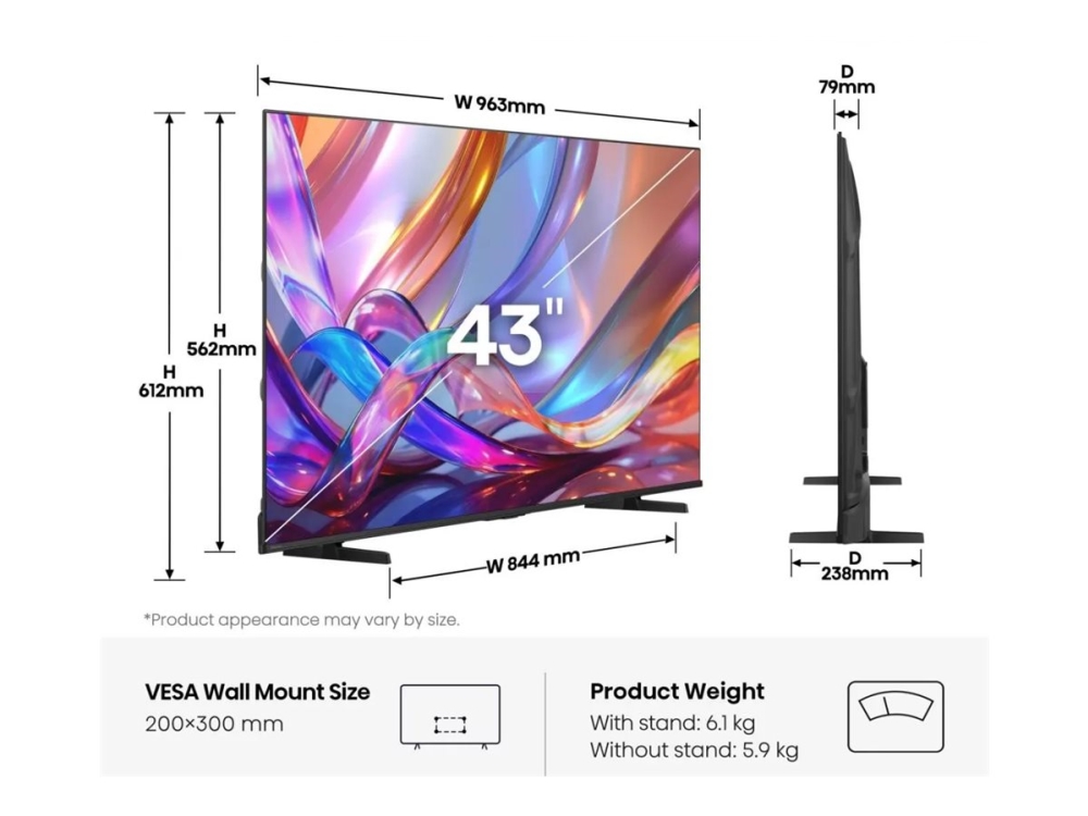 Hisense 43Q7s – Lcd-Fernseher Mit Led-Hintergrundbeleuchtung, 43" Diagonale – Smart-Tv – 4K Uhd (2160P) 3840 X 2160 – Hdr
