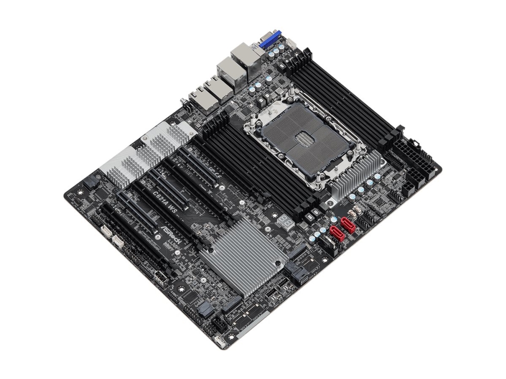 Asrock C621a Ws - Motherboard - Atx - Sockel P+ - C621a Chipsatz - Usb-C Gen2, Usb 3.2 Gen 1 - 2 X 10 Gigabit Lan, 2 X Gigabit Lan - Onboard Grafik