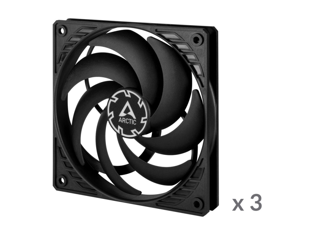 ARCTIC P12 Slim PWM PST - Indsats med blæser - 120 mm - sort (pakke med 3)