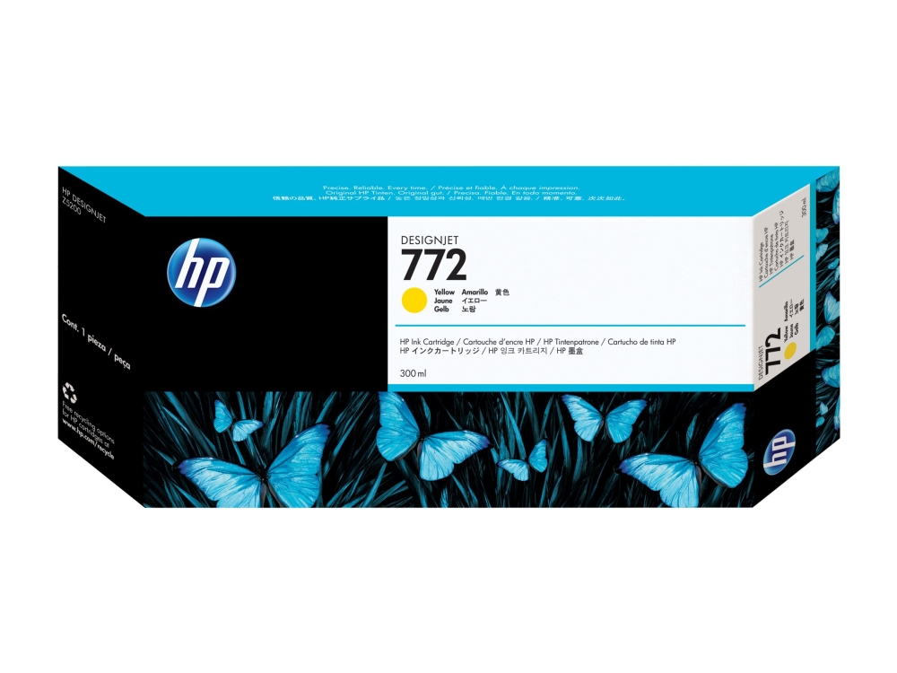 HP 772 - 300 ml - gul - original - DesignJet - blækpatron - for DesignJet HD Pro MFP, Z5200, Z5200 PostScript, Z5400 PostScript ePrinter