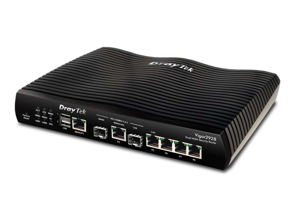 Draytek Vigor2928, Ethernet-Wan, 2.5 Gigabit Ethernet, 10 Gigabit Ethernet, Gigabit Ethernet