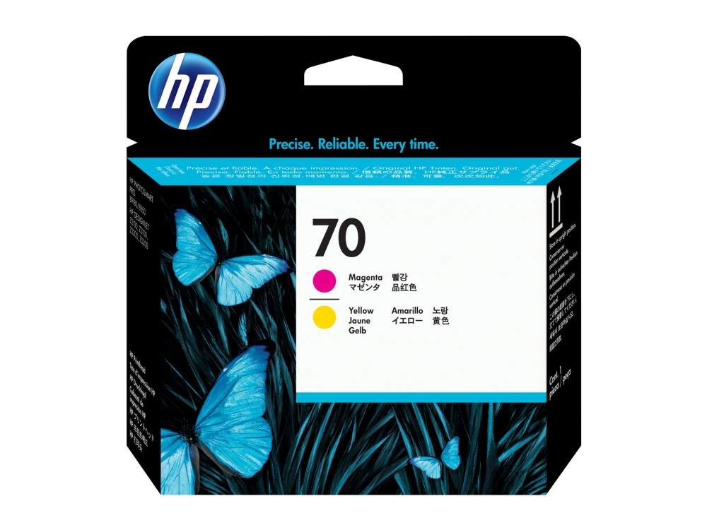 HP 70 - Gul, magenta - printhoved - for DesignJet HD Pro MFP, T120, Z2100, Z3100, Z3100ps, Z3200, Z3200ps, Z5200, Z5400
