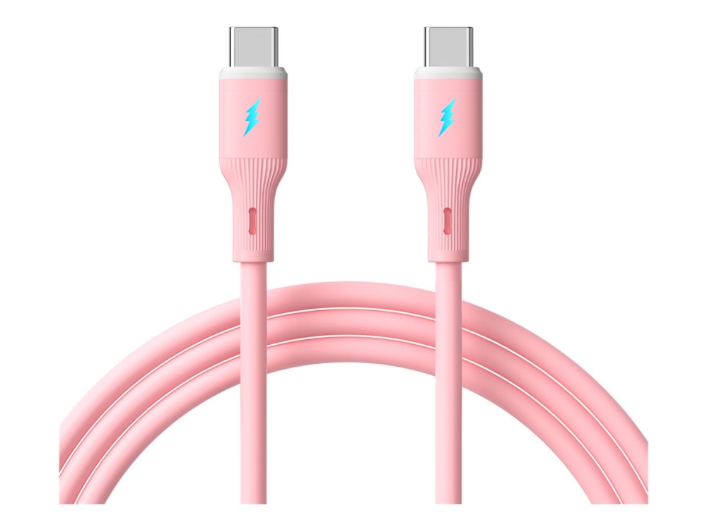 Usb-C Auf Usb-C Kabel 1 M Ak-Usb-66 60W Silikon Rosa
