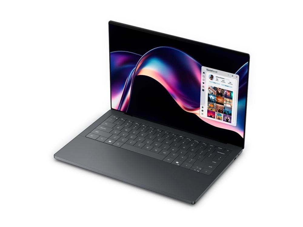 Dell XPS 14 DA14260 - AI PC - Intel Core Ultra X7 - 358H / op til 4.8 GHz - Win 11 Pro - Arc B390 - 32 GB RAM - 1 TB SSD NVMe - 14 OLED berøringsskærm 2880 x 1800 (2.8K) @ 120 Hz - Wi-Fi 7 - storm - BTS - med 1 års Dell ProSupport