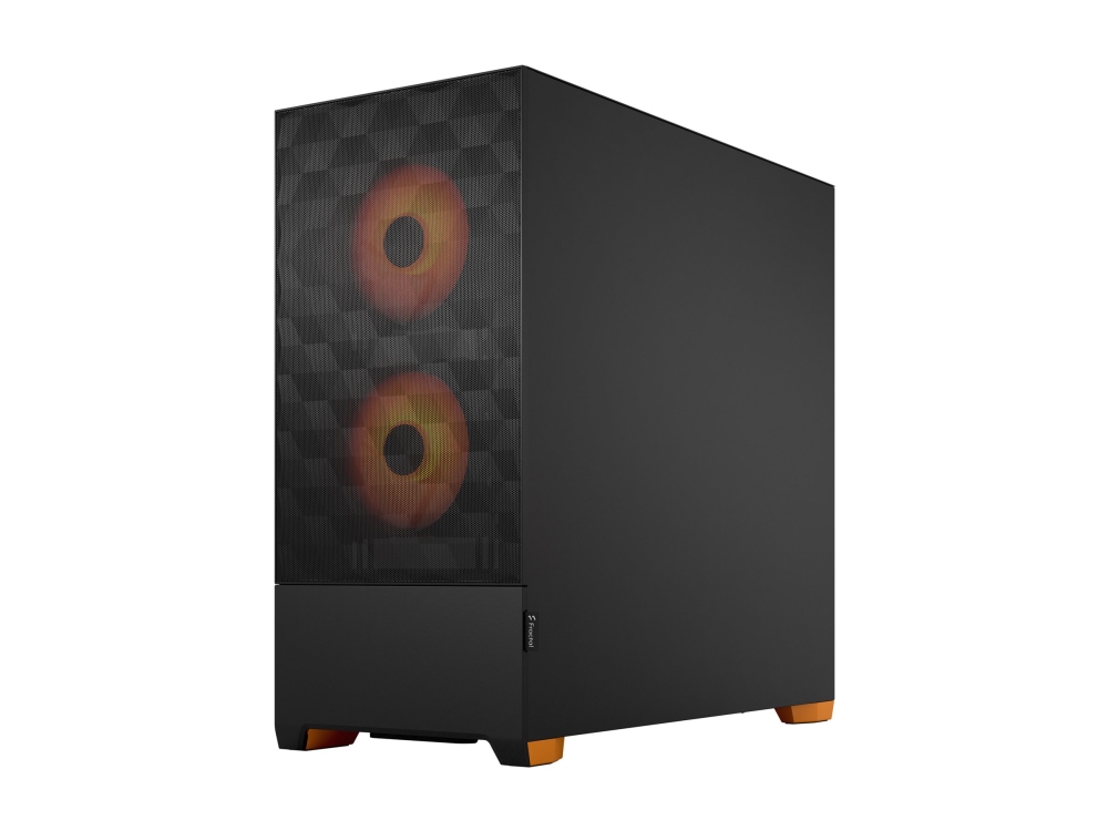 Fractal Design Pop Air, Tower, Pc, Schwarz, Orange, Atx, Micro Atx, Mini-Itx, Stahl, Gehärtetes Glas, Gaming