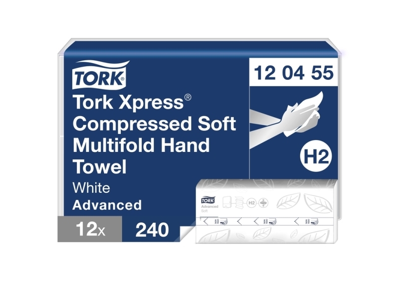 Papierhandtücher, Tork, Advanced, H2, 2-Lagig, Weiß, 212 Mm × 242 Mm, Karton À 2880 Stück, Fsc Recycled Cred