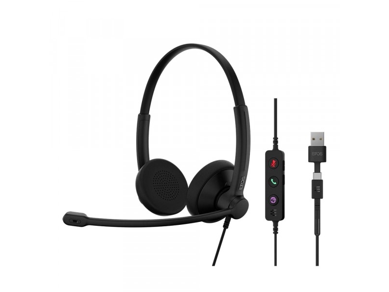 Sluchawki Nauszne Przewodowe Epos Impact 100 Ms Stereo Usb-C + Usb-A