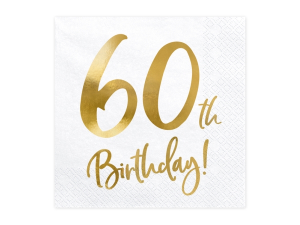 Servietter 60Th Birthday, Guld