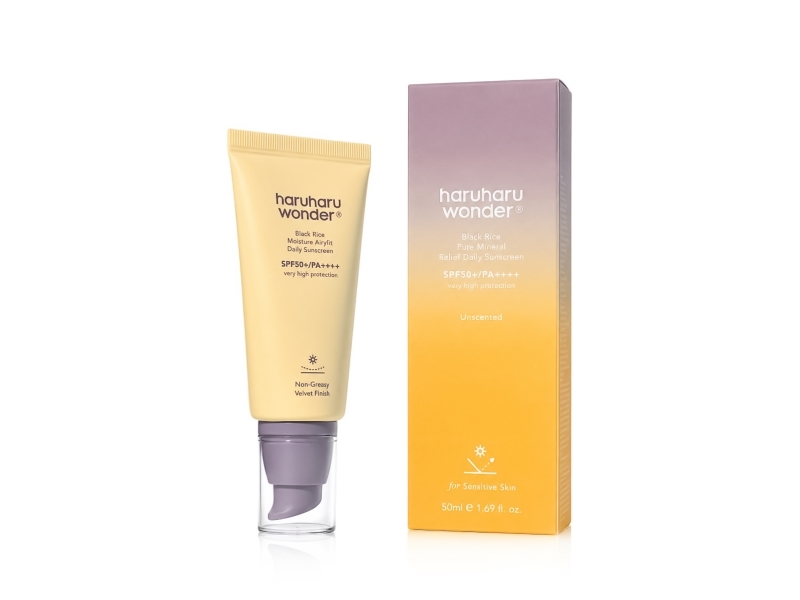 Haruharu Wonder Black Rice Pure Mineral Relief Daily Sunscreen 50Ml - For All Skin Types Including Sensitive Skin