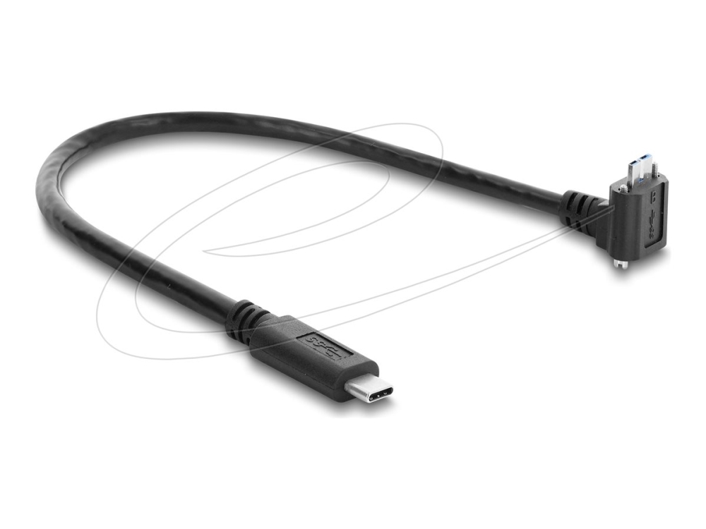 Delock Usb 5 Gbps Kabel Usb Type-C Stecker Gerade Zu Usb Micro-B Stecker Mit Schraubenabstand 18 Mm 90° Nach Oben Gewink