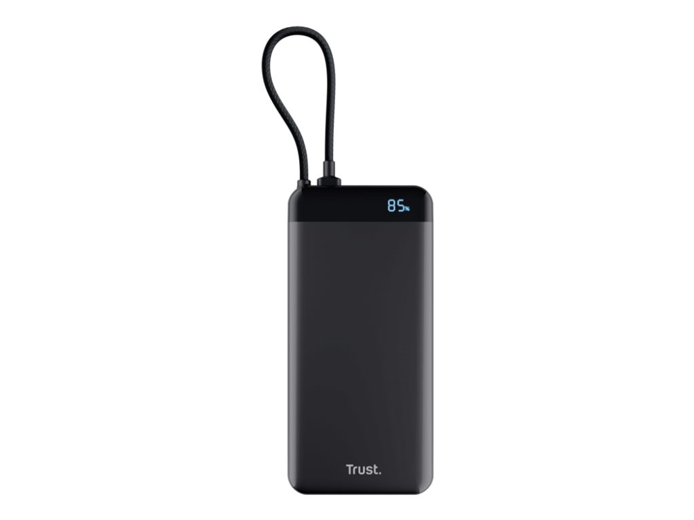 Trust Fiera - Powerbank - 20000 Mah - 20 Watt - Power Delivery 3.0 + Pps (Usb-C) - På Kabel: Usb-C - Sort