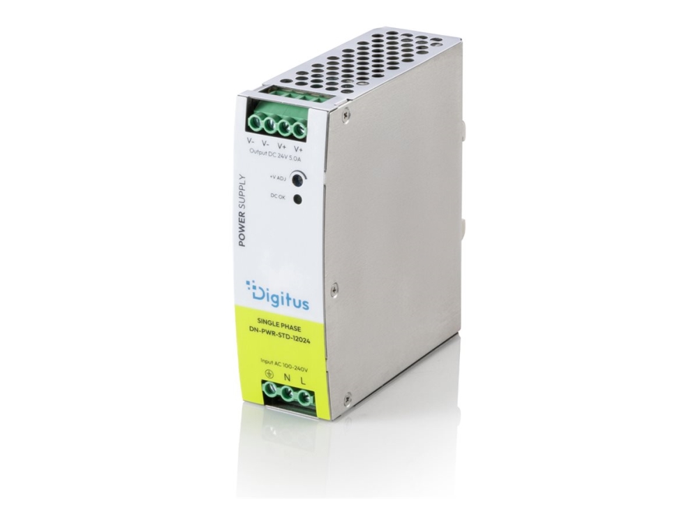 DIGITUS Industrial - Strømforsyning - 24 V, metal housing, for DIN rail mounting - AC/DC - 120 watt