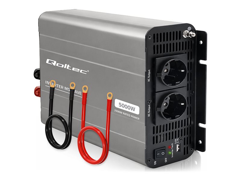 Qoltec Wechselrichter Ms Wave 12V Auf 230V 2500/5000W Usb Kompatibel Mit Lifepo4 Gel Agm