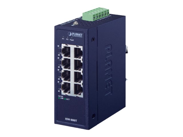 Planet Isw-800T, Unmanaged, L2, Fast Ethernet (10/100), Vollduplex, Wandmontage