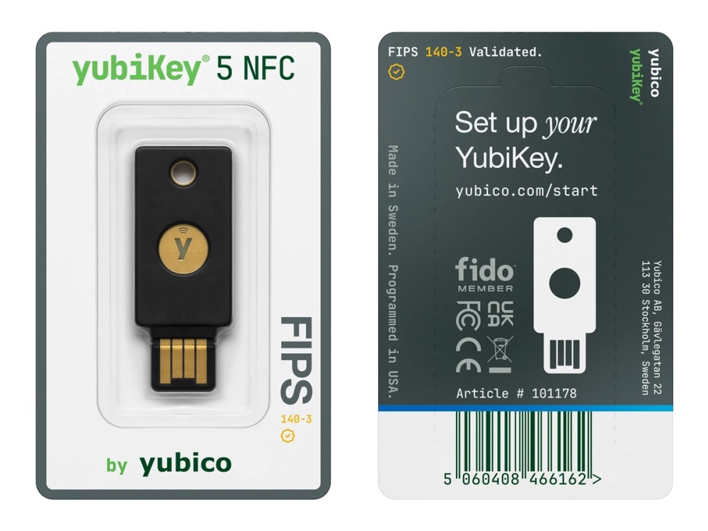 Yubico Yubikey 5 Nfc Fips - Usb Sikkerhedsnøgle