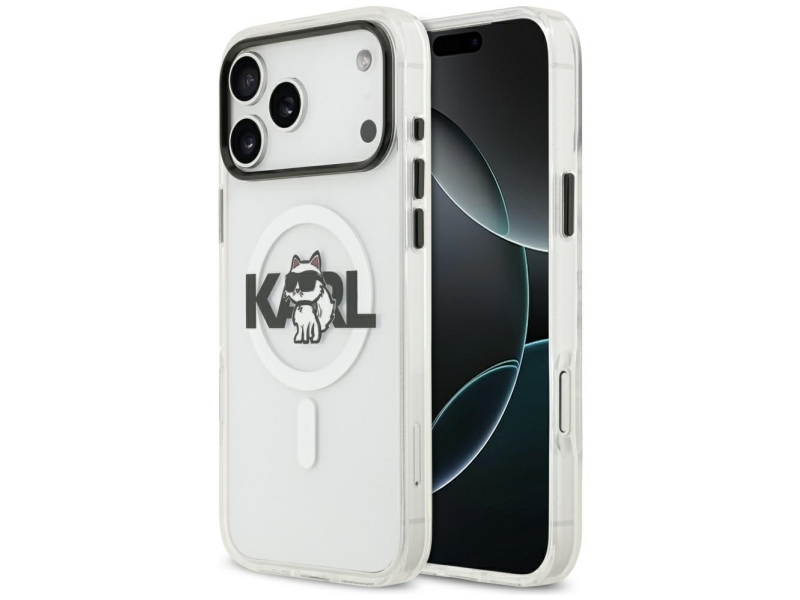 Karl Lagerfeld Iml Choupette Sketch Logo Magsafe Case For Iphone 17 Pro - Clear