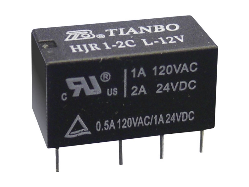 Tianbo Electronics Hjr1-2C-L-24Vdc Printrelæ 24 V/Dc 2 A 2 X Omskifter 1 Stk