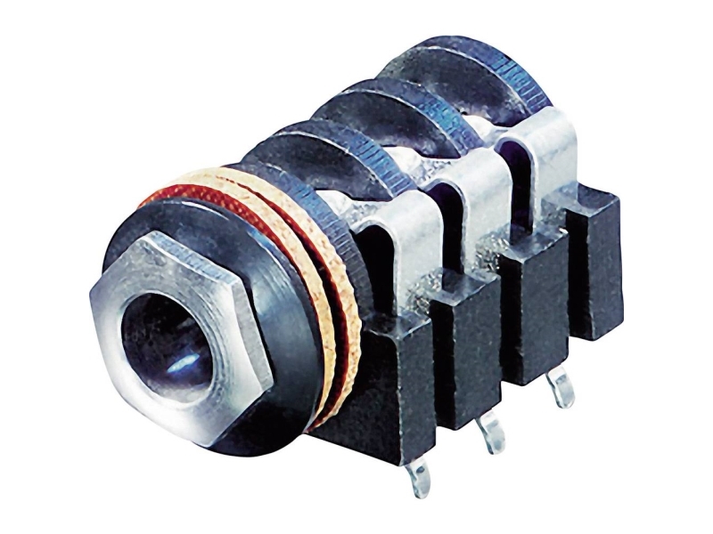 Rean Av Nys215 Jack-Stik 6,35 Mm Tilslutning, Indbygning Vandret Poltal: 3 Stereo Sort 1 Stk
