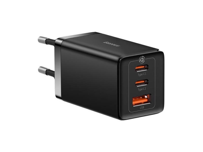 Baseus Gan5 Pro 2Xusb-C + Usb, 65W (Sort)