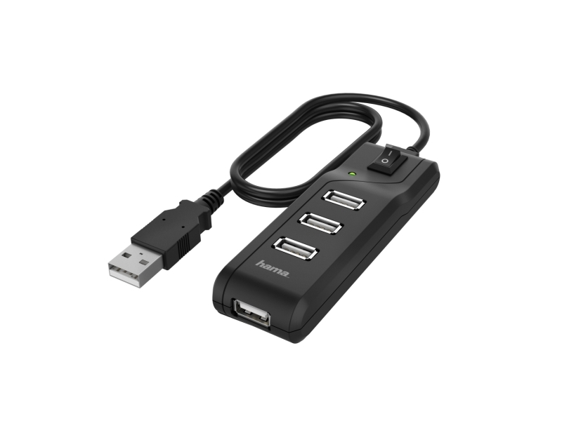 Hama 00200118, Usb 2.0, Usb 3.2 Gen 1 (3.1 Gen 1) Typ-A, 480 Mbit/S, Schwarz, Status, 1,8 M