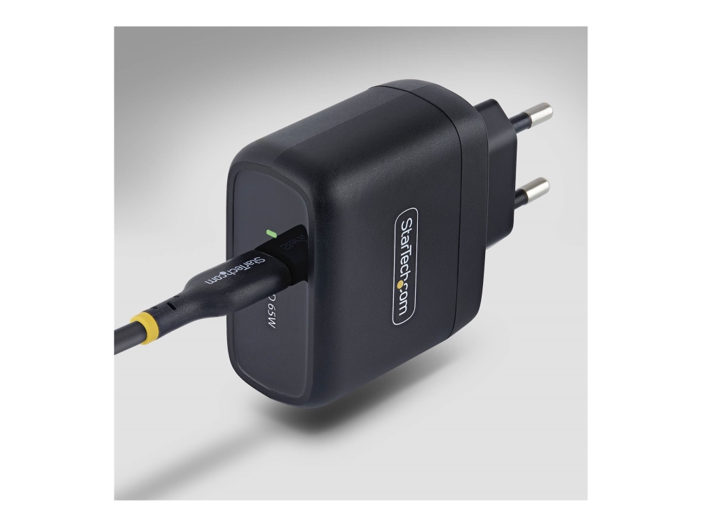 Startech.Com 65W Usb-C Laptop-Ladegerät, Gan Netzteil Für Dell Xps, Hp Probook, Macbook Und Microsoft Surface, Schwarz, Drinnen, Ac, 20 V, 5 A, Schwa