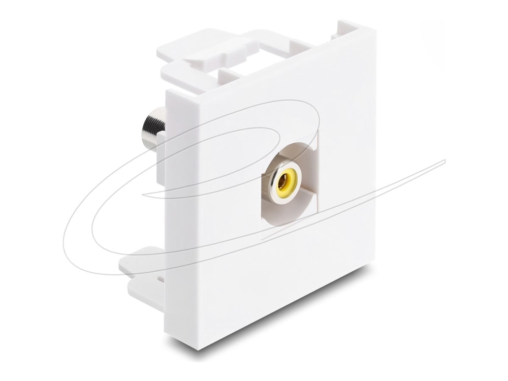 Delock Easy 45 Modul Cinch Buchse Zu Cinch Buchse Gelb / Weiß, Rca - Rca, Gelb, Weiß, Buchse/Buchse, Gerade, 45 Mm, 45 Mm