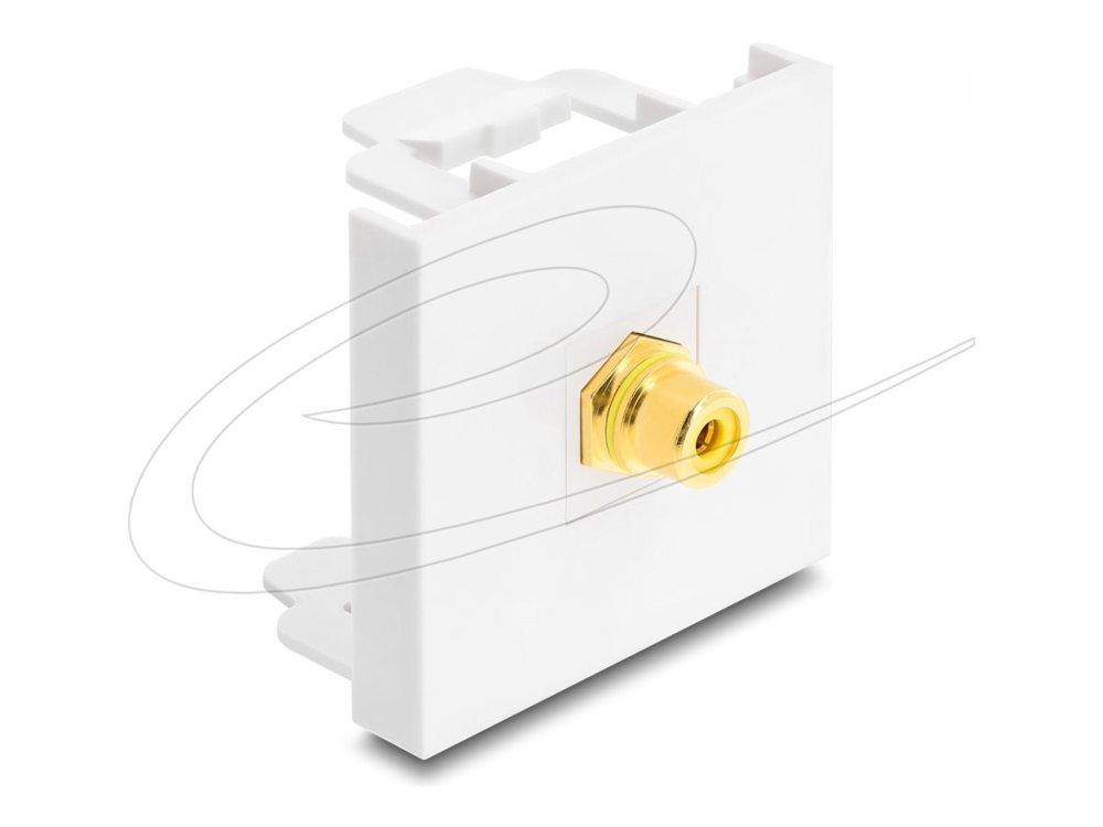 Delock Easy 45 Modul Cinch Buchse Zu Cinch Buchse Vergoldet Gelb / Weiß, Rca - Rca, Weiß, Gold, Buchse/Buchse, Gerade, 45 Mm, 45 Mm