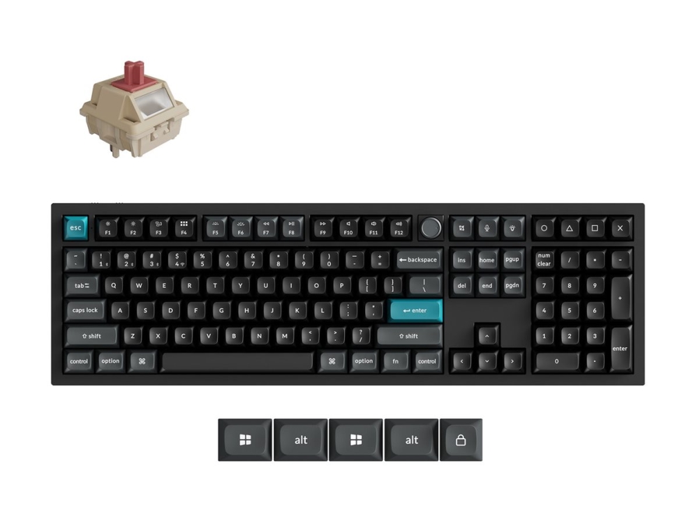 Keychron Q6 Ultra 8K, Volle Größe (100%), Verkabelt &Amp Drahtlos, Usb + Rf Wireless + Bluetooth, Mechanisch, Rgb Led, Schwarz