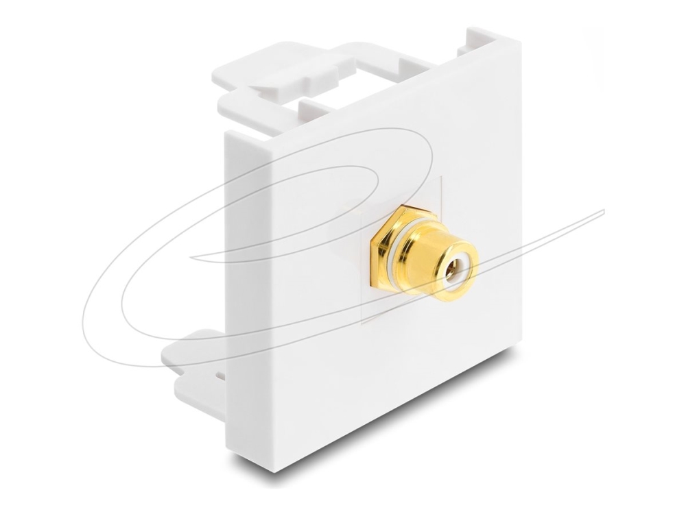 Delock Easy 45 Modul Cinch Buchse Zu Cinch Buchse Vergoldet Weiß / Weiß, Rca - Rca, Weiß, Buchse/Buchse, Gerade, 45 Mm, 45 Mm