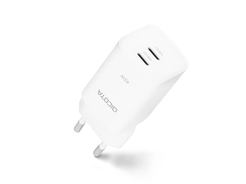 Ladowarka Dicota ?Adowarka Gan 45W 2Xusb-C Bia?A
